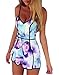 PAKULA® Women's V Neck Romper Floral Print Short Jumpsuits Playsuit