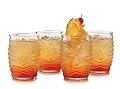 Libbey 4 Piece Modern Bar-Tiki Double Old Fashioned Glass Set, One Size, Clear