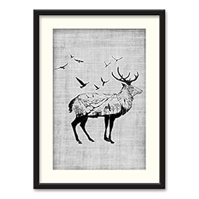 NWT Black Paper Framed Canvas Wall Art for...