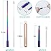Reusable Collapsible Straw, Rainbow 9.25'' Telescopic Stainless Steel Metal Straw, Portable Drinking Straw for 12oz/20oz/30oz Cups, perfect for Drinking Water, Coffe, Smoothie, Juice, Milkshake