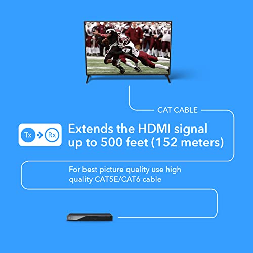 OREI HDBaseT HDMI Extender over Cat5e/6 Ethernet LAN cable - Up to 500 Feet - IR, HDMI Loop-out, RS-232, PoC, HDMI Balun (EX-500IR)