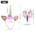 Unicorn Headband 4 Pack Shining Gold Glitter Headbands for Party Decoration + Free Hair Clips
