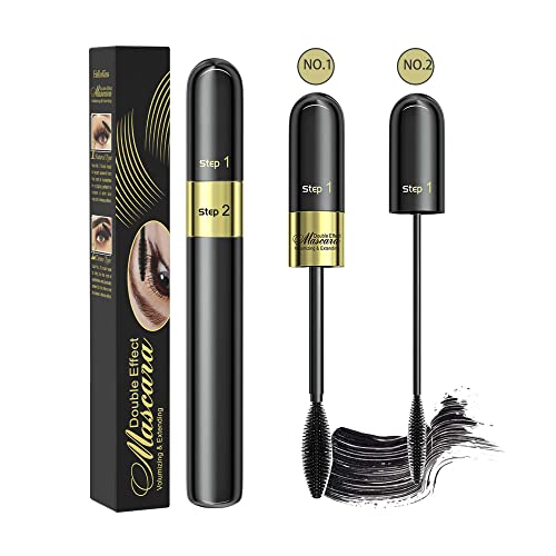 4D Silk Fiber Lash Mascara, 2 in 1 Thrive Mascara For Natural Lengthening And Thickening Effect(Pack of Black)