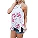 GONKOMA Women Summer Vest Sleeveless Flower Printed Tops Casual Blouse T Shirt