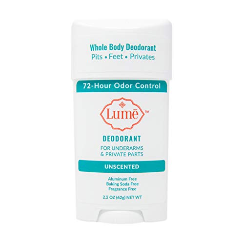 Lume Natural Deodorant - Underarms and Private Parts - Aluminum-Free, Baking Soda-Free, Hypoallergenic, and Safe For Sensitive Skin - 2.2 Ounce Stick (Unscented)