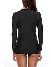 Bañador para dama con cremallera frontal, manga larga, UPF 50+