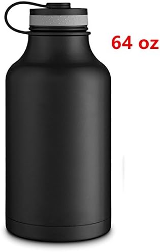 Stainless Steel Water Bottle Beer Growler-64 oz Insulated Water Bottle- Double Wall Design for Hot and Cold Beverages (64 oz)