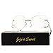 JOJO'S SECRET Oversized Square Sunglasses Metal Frame Flat Top Sunglasses JS009 (Gold/Transparent Red+Gold/Pink, 2.48)