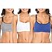 Fruit of the Loom Women's Cotton Pullover Sport Bra, Navy Heather/White/Grey-3 Pack