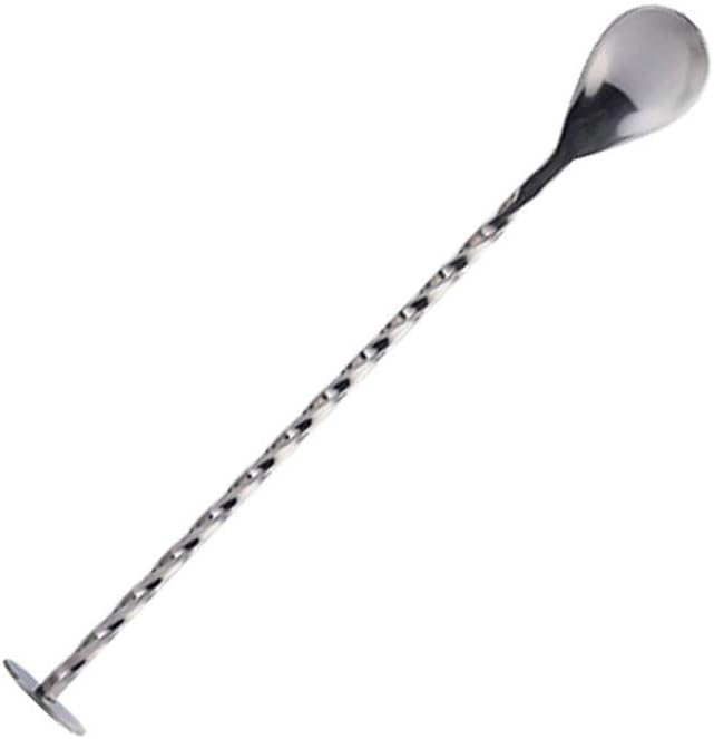 YOUNICER Younger 11 Inch Stainless Steel Mixing Spoon Spiral Pattern Bar Cocktail Shaker Spoon silver