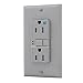 Eaton GFCI Self-Test 15A -125V Tamper & Weather Resistant Duplex Receptacle with Standard Size Wallplate, Gray