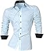 jeansian Men's Slim Fit Long Sleeves Casual Shirts 2028 LightBlue M