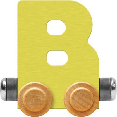 Maple Landmark NameTrain Pastel Letter Car B - Made in USA (Yellow)