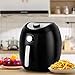 Air Fryer, 5.8 Quarts Air Fryers w/Accessories Cookbook, Grill Rack and Tongs Black