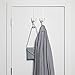 Umbra Buddy Over The Door Double Hook- Over The Door Double Hook, Decorative, Increases Storage, Storage for Coats, Hats, Scarves, Towels and More, Matte White Finish
