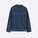 Loose Women Blue Washed Pocket Button Boyfriend Denim Jacket Coat(M-Chest 42.5'', Blue)
