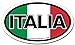 Italia Italy in Italian and Italian Flag Car Bumper Sticker Decal Oval