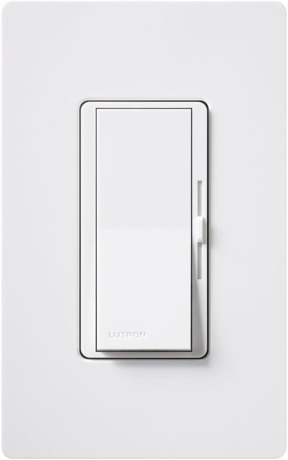 Lutron, White Diva C.L Dimmer for Dimmable LED, Halogen and Incandescent Bulbs, Single-Pole or 3-Way, DVCL-153P-WH, 1 pack - Wall Dimmer Switches - 