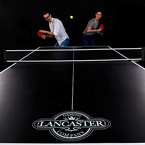 Lancaster Easy to Assemble Compact Portable Indoor 2 Piece Table Tennis GamePing Pong 2 Player Performance Game Set w/ 2 Rackets and 3 Orange All Star Balls