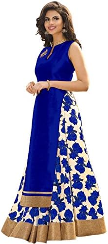 Aika Fashion Women's Semi-Stitched Silk Lehenga Choli (Laao1763G-Mkt, Blue, Free Size)