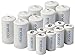 Eneloop Spacers 8 C Size Spacers & 8 D Size Spacers for Use with Ni-MH Rechargeable AA Battery Cell Pack of 16