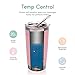 20 oz. Tumbler Double Wall Stainless Steel Vacuum Insulation Travel Mug with Crystal Clear Lid and Straw, Water Coffee Cup for Home,Office,School, Ice Drink, Hot Beverage,Pink