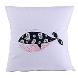 LoveTree Embroidered Cotton Canvas Decorative Throw Pillow Cover Cushion Case Pillow Case 18