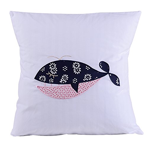 LoveTree Embroidered Cotton Canvas Decorative Throw Pillow Cover Cushion Case Pillow Case 18