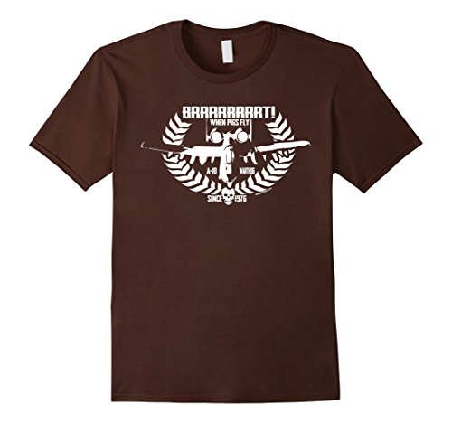 Mens a-10 warthog - when pigs fly tshirt xl brown