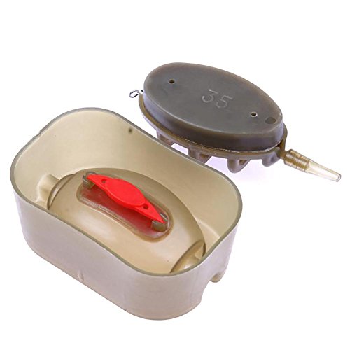 ZHUOTOP Plastic Feeder 4 Feeders Mould Set Carp Fishing Sinker Trough European Baiter Fishing Accessories 1# 15g+20g+25+35g