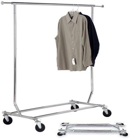COLIBROX Commercial Grade Single Rail Rolling Salesman's Collapsible Garment Sales Rack