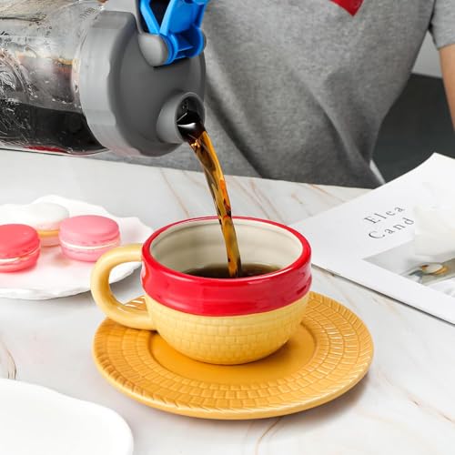 Tazas de café de cerámica de anime de una pieza,Taza de Café de Una Pieza con Diseño de Anime de Luffy, para Amantes del Anime,Navidad,cumpleaños o adornos