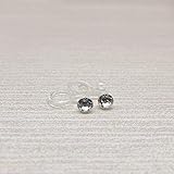 4mm Clear Glass Rhinestone Invisible Clip On Earrings for Non-Pierced Ears