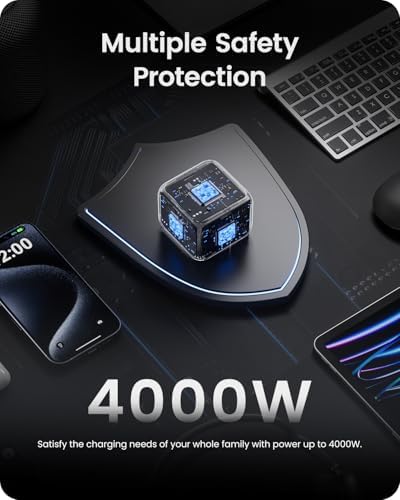 Cubo Enchufe USB 7 en 1, Ladron Enchufes 4000W, Cubo Enchufes