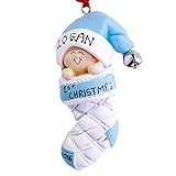 Personalized Baby`s Boy First Christmas Ornament - Free Personalization