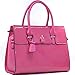 Dasein Fashion Padlock Briefcase Satchel Handbag, Tablet, iPad Bag - Rose