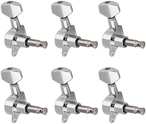 Ursmile Tuning Machine Head Tuners Chrome Guitar Parts (Pack of 6)
