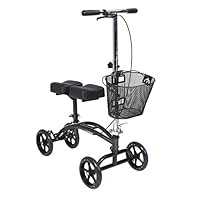 Drive Medical Dual Pad Steerable Knee Walker with Basket, Alternative to Crutches