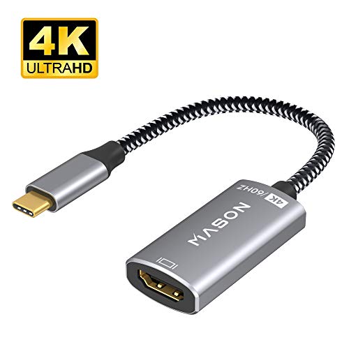USB C to HDMI Adapter (4K@60Hz), USB Type-C to HDMI Adapter (Thunderbolt 3 Compatible) for MacBook Pro 2016 2017, iMac, Samsung Galaxy S9/S8/Note 8, Chromebook, Dell XPS 13/15 etc(Space Gray) 