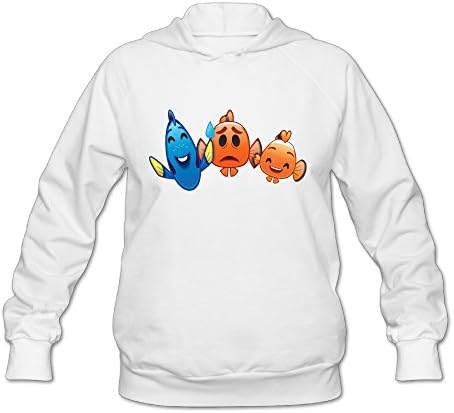 Wesley Three Fishes Cartoon Wen's Soft Fleece Sweatshirt White M