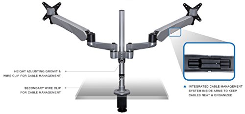 Mount-It! Expandable Two Monitor Computer Desk Mount Spring Arm Quick Release (MI-45116)