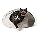 TWINCRITTERS - Handcrafted Cat Cave Bed (Large) I Ecofriendly Cat Cave I Felted from 100% Natural Merino Wool I Handmade Pod for Cats and Kittens I Warm and Cozy cat Bed (Raw Fog)