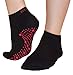 FitSox Grip Socks - Yoga, Martial Arts, Dance Anti-Slip/Non-Slip, 1 Pair, US Size 8-10. Black/Red