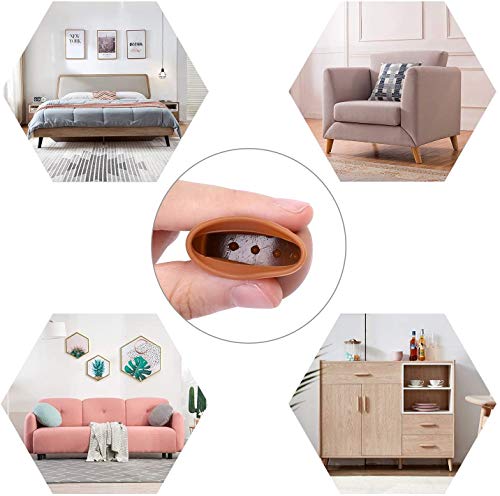 Stuhl Fußabdeckung-24 Stück Möbel Stuhl Beine Kappen, Silikon Stuhl Beine Schutz rutschfeste runde Beine Schutz Bodenbelag, verhindert Kratzer und Geräusche (Brown-24)