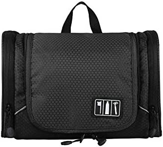 SPANE Travel Kit Organizer - Bathroom Storage &amp; Cosmetic Toiletry Bag - Hygiene Essentials Bag (Black)