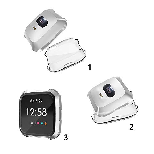 image for Cywulin TPU Screen Protector Case for Fitbit Versa Lite, Full Around P