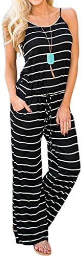 LUBERLIN Womens Flora Print Jumpsuits Halter Sleeveless Wide Long Pants Jumpsuit Rompers