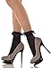 Opaque Ankle High Socks With Ruffled Lace