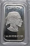 Silver Buffalo 1 Troy Oz .999 Fine Liberty Bar NEW (Sealed in Plastic)