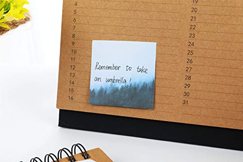 RIANCY Nature Sticky Notes Self-Stick Office Memo Note Pad Sticky Note Paper Posted Writing Pads Things to Do List Notepad, Schedule Marker,30 Sheets/Pad (Nature,Pack of 8)